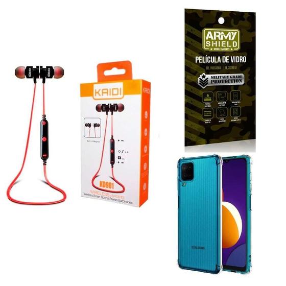 Imagem de Kit Capinha Samsung M12 + Fone Esportivo E Película De Vidro