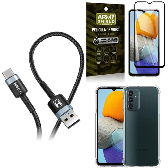 Imagem de Kit Capinha Samsung M23 5G + Cabo Tipo C HS302 + Película Vidro 3D