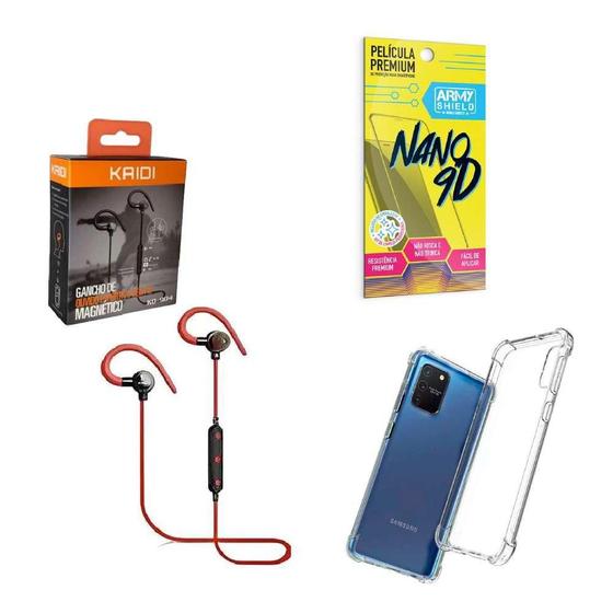 Imagem de Kit Capinha Samsung S10 Lite Fone Bluetooth E Película 9D