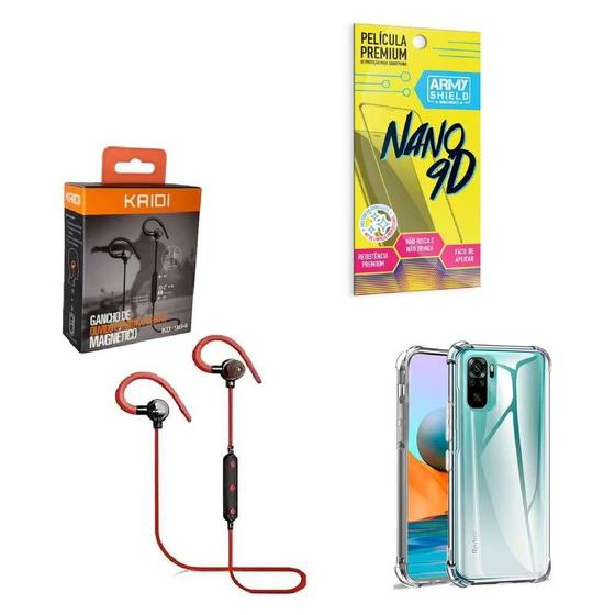 Imagem de Kit Capinha Xiaomi Mi Note 10 S Fone Bluetooth E Película 9D