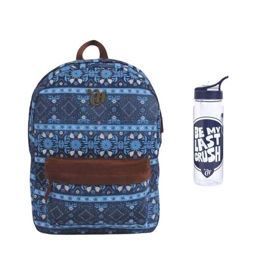 Imagem de Kit Capricho Jeans Etnic Mochila + Garrafa