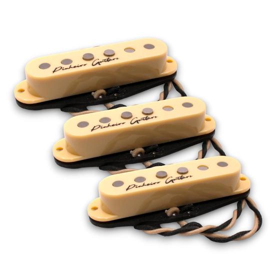 Imagem de Kit Captador Strato Texas Trouble Srv Pinheiro Pickups Creme