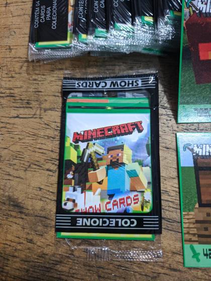 Imagem de Kit Cards 2.5 - MINECRAFT - Cards Figurinhas brincadeira de Bater Bafo - 25 Pacotes (100 cards)