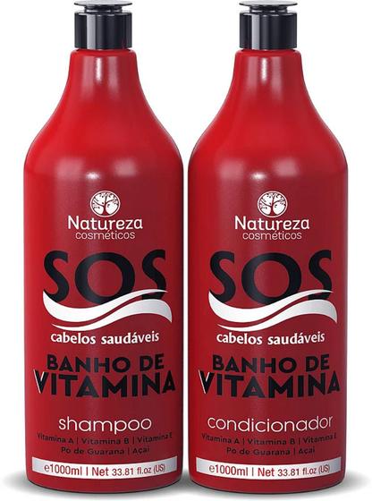 Imagem de Kit Care SOS Natureza - Banho de Vitamina Shampoo + Condicionador 2x1litro