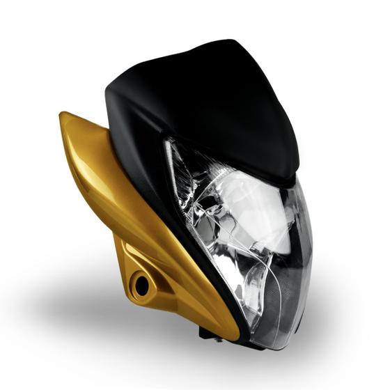 Imagem de Kit Carenagem Com Farol Bananinha Resistente Completa Frontal Moto Honda Cb 300 2009 A 2011 Amarelo