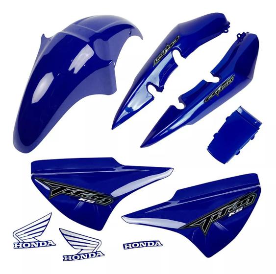 Imagem de Kit Carenagem Completa Titan 150 Azul 2008 Ks com Adesivos