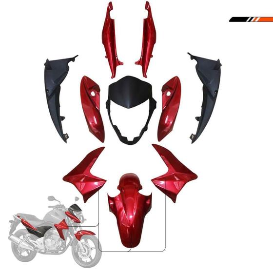 Imagem de Kit Carenagem Completo Ybr 125 K/E 2000 A 2001 Vermelho