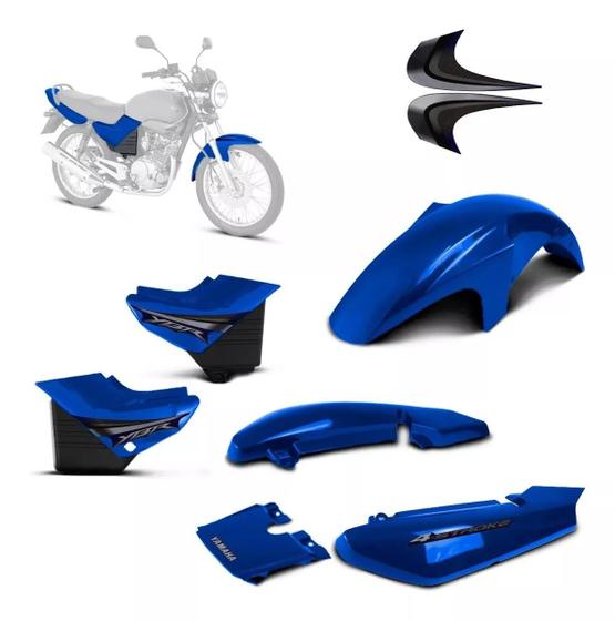 Imagem de Kit Carenegem Completa Ybr 125 Azul 2008 com Adesivos