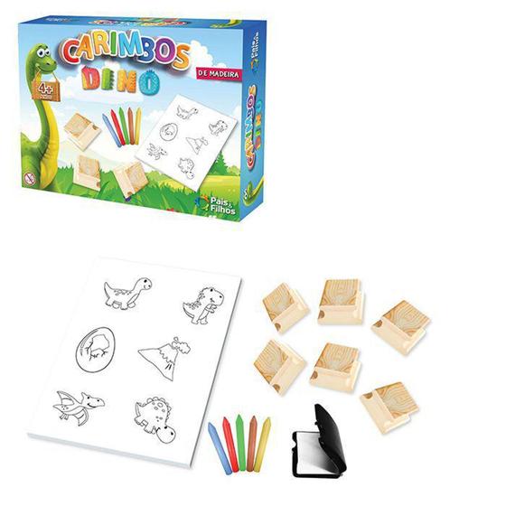 Imagem de Kit carimbos dino c/6 pcs mdf - PAIS E FILHOS