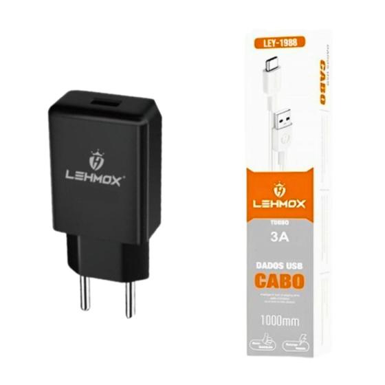 Imagem de Kit Carregador 2 metros compatível com LG K40S - Cabo Micro USB V8 e Fonte