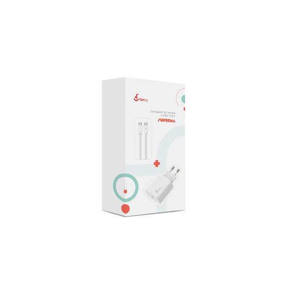 Imagem de Kit Carregador 20W com Cabo USB-C para Tipo-C Fancy PD15