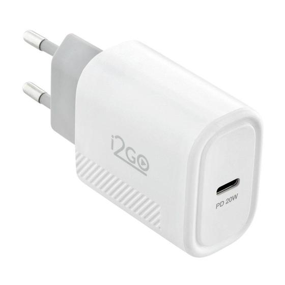 Imagem de Kit Carregador 20W e Cabo C p/ Lightning Branco I2GO - I2GO