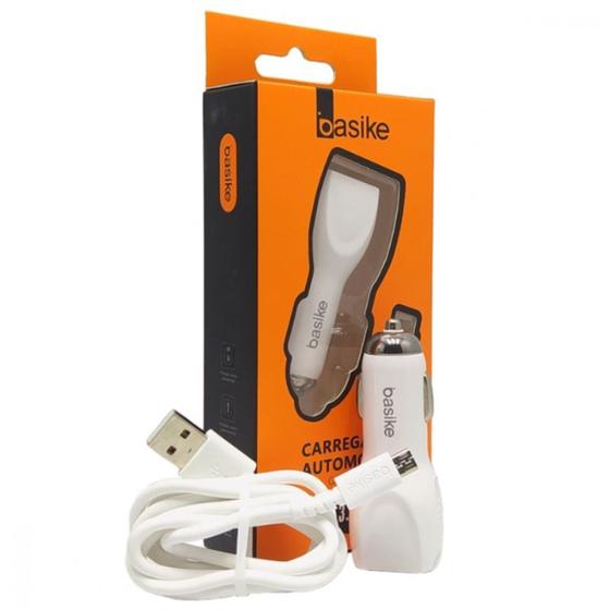 Imagem de Kit Carregador Automotivo Rápido 2 Saídas USB 3.4A com Cabo V8 Incluso Basike