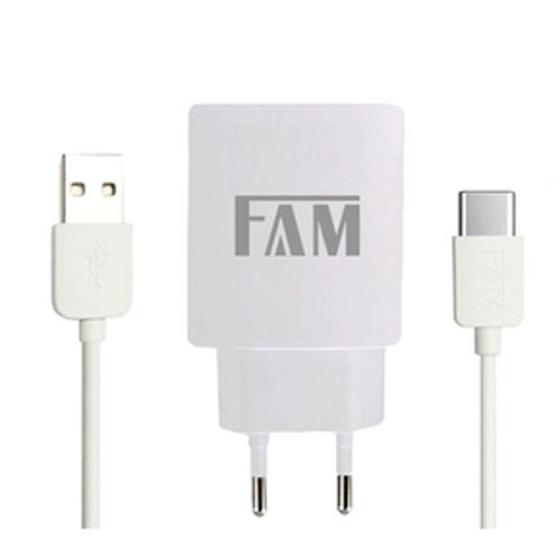 Imagem de Kit Carregador C/Tomada Turbo C/Cabo Tipo C FKT-Q1C12 BRANCO