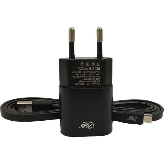 Imagem de Kit Carregador de Parede com Cabo Micro USB I2GO I2GKIT009BK Preto