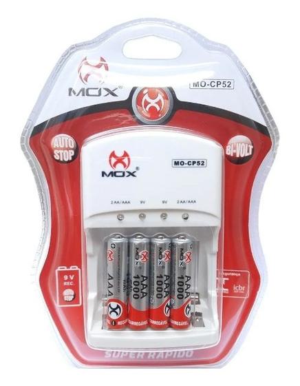Kit Carregador De Pilha AA/AAA + 4 Pilhas Palito AAA 1000 mah Recarregaveis Menor preço em Kit Carregador De Pilha AA/AAA + 4 Pilhas Palito AAA 1000 mah Recarregaveis