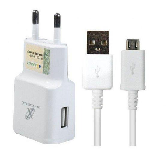 Imagem de Kit Carregador e Cabo USB (V8) Com Selo 2.0A X-Cell - Branco