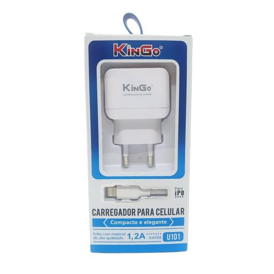 Kit Carregador Lightning Kingo 1.2A 5V para iPhone 11 Menor preço em Kit Carregador Lightning Kingo 1.2A 5V para iPhone 11
