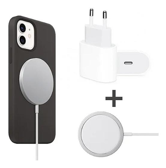 Imagem de Kit Carregador Magnético Sem Fio + Carregador USB-C 20W Compatível Iphone 12 e 13 Mag-Safe