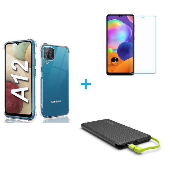 Kit Carregador Portátil Samsung Galaxy A12 + Capa + Película De Vidro 3D Menor preço em Kit Carregador Portátil Samsung Galaxy A12 + Capa + Película De Vidro 3D