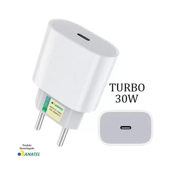 Imagem de Kit Carregador Turbo 30W Fonte USB-C + Cabo Tipo-C Compatível Todos Android - AGold