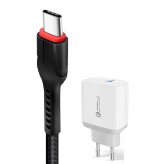 Imagem de Kit Carregador Turbo compatível com X iaomi N ote 9- Cabo USB C e Fonte