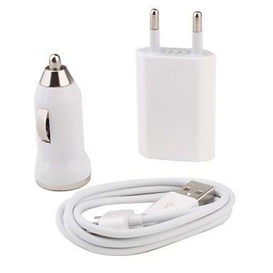 Imagem de Kit Carregador Usb De Tomada + Veicular 1m Branco - Elgin