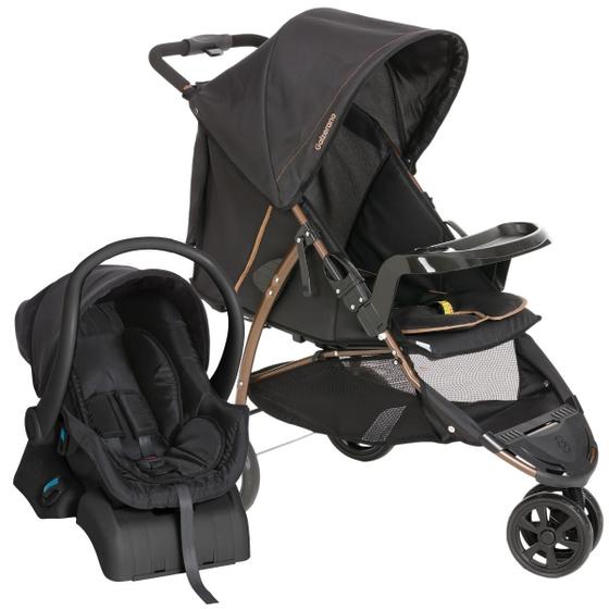 Imagem de Kit Carrinho Bebê Galzerano Cross com Bebê Conforto e base
