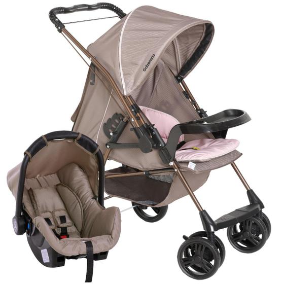 Imagem de Kit Carrinho Bebê Milano Reversível Travel System com Bebê conforto Grid Galzerano