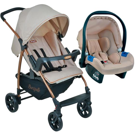 Imagem de Kit Carrinho Bebe Travel System Passeio Berço Até 15Kg Modelo Ecco Burigotto + Bebe Conforto