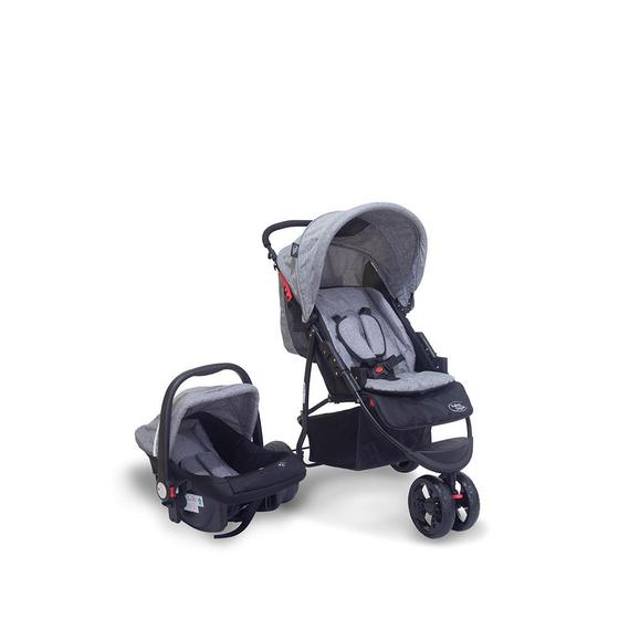 Imagem de Kit Carrinho E Bebê Conforto Travel System Urban Até 15kg Cinza