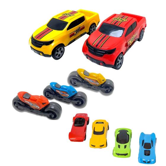 Kit Carrinho Motinha Brinquedo Infantil Criança Barato Meninos 9 Peças ...