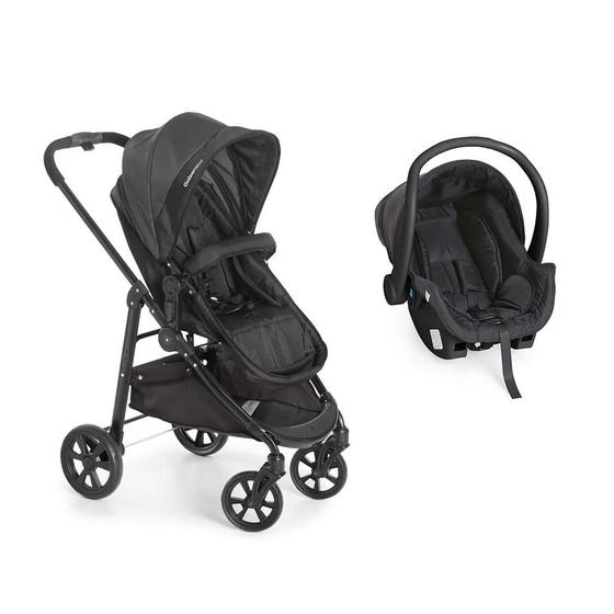 Imagem de Kit Carrinho Olympus com Bebê Conforto Grid Black Galzerano