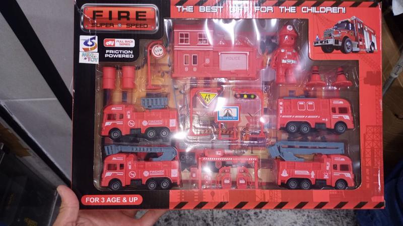 Imagem de Kit Carrinhos Carrinho de Brinquedo Coleção Bombeiros com acessórios