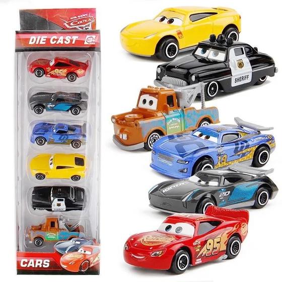 Imagem de Kit Carrinhos Carros Mc Queen 6 Peças Miniatura Die Cast