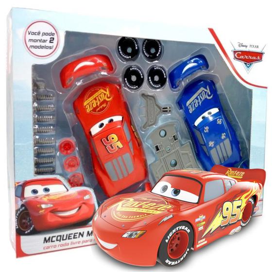 Imagem de Kit Carrinhos Relâmpago Mcqueen Pixar Disney Monta e Desmonta Brinquedo Criança A partir dos 3 Anos Toyng