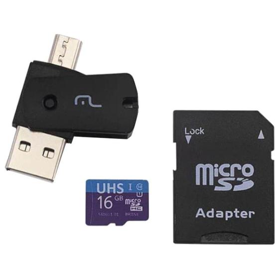 Imagem de Kit Cartão de Memória 4x1 Ultra High Speed 16GB Multilaser MC150
