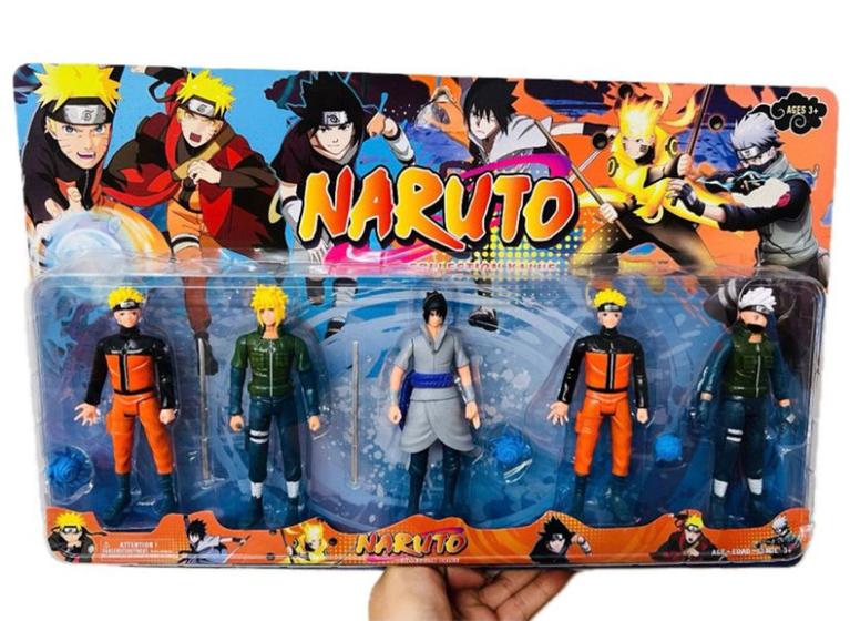 Imagem de Kit Cartela Naruto com 5 personagens -14cm Bonecos Articulados