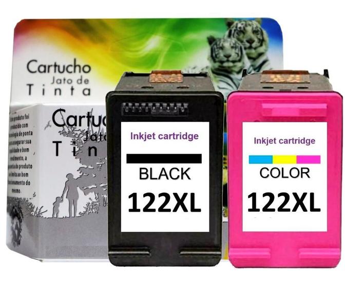 Imagem de Kit Cartucho de tinta compatível 122XL Preto + Colorido 122 XL Deskjet 3050 2050 1000 2000