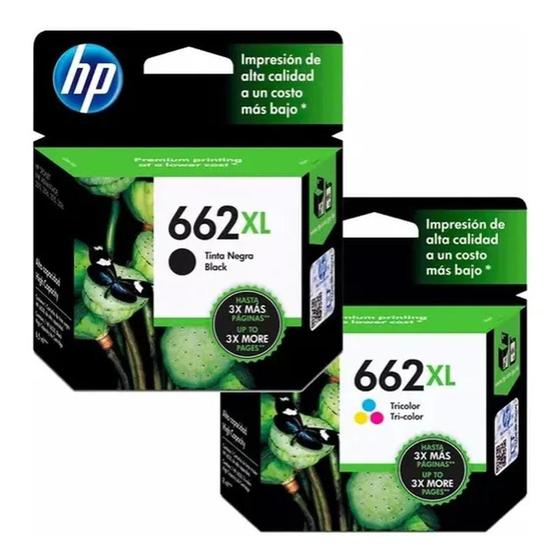 Kit Cartucho Hp 662xl Original PRETO+COLOR 1050/1055/2000/2050/3000/3050 Menor preço em Kit Cartucho Hp 662xl Original PRETO+COLOR 1050/1055/2000/2050/3000/3050