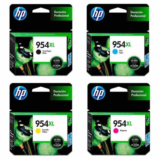 Imagem de Kit Cartucho HP 954 XL Preto Original + 954 XL Coloridos de Alto Rendimento