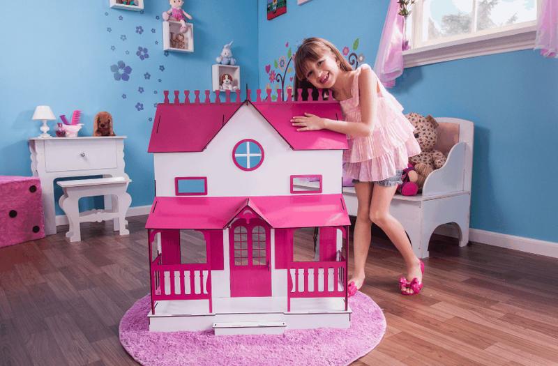 Casa Para Boneca Barbie Desmontada 129x88x42,5 Mdf Madeira