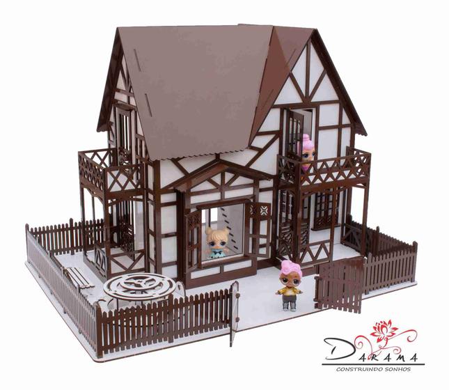 Imagem de Kit casa de bonecas com 29 moveis para mini bonecas compatível com lol e polly clayre essence - darama