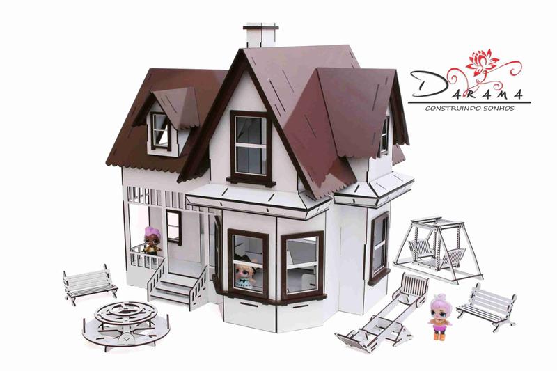 Imagem de Kit casa de bonecas com 29 moveis para mini bonecas compatível com lol e polly ivy essence - darama