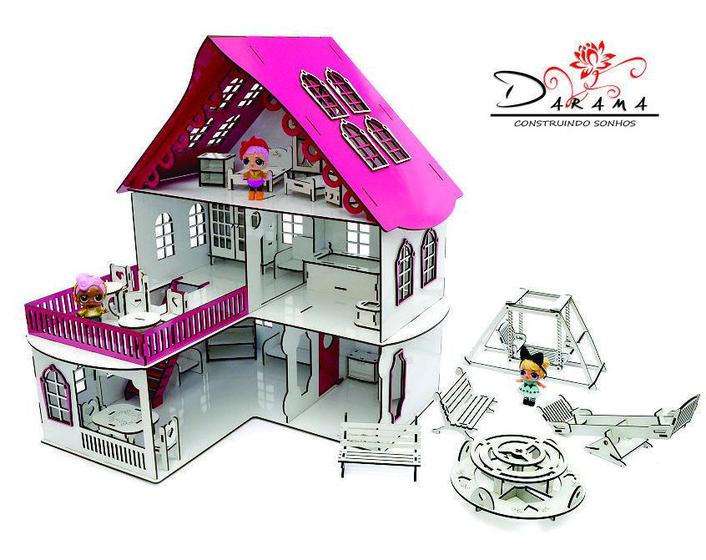 Imagem de Kit casa de bonecas com 29 moveis para mini bonecas mod.  cindy sonhos - darama