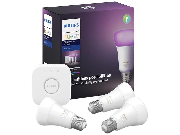 Kit Casa Inteligente Philips Hue 3 Lâmpadas Menor preço em Kit Casa Inteligente Philips Hue 3 Lâmpadas