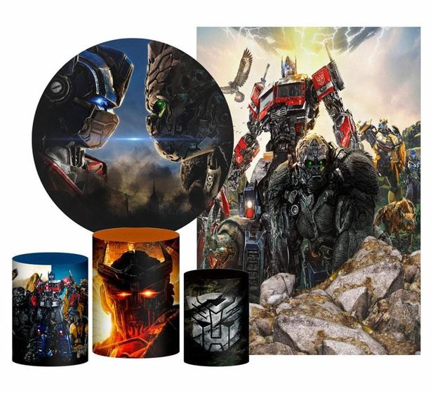 Imagem de Kit Casado Transformers Painel Redondo Trio Capas Cilindro