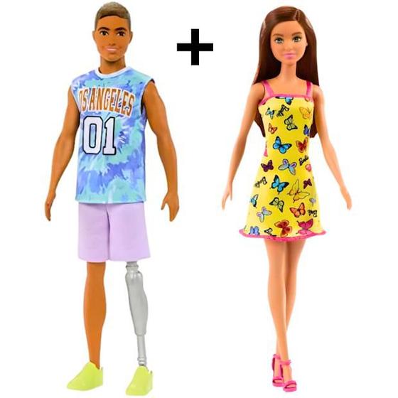 Imagem de Kit Casal Barbie E Ken Fashionistas 30 Cm Modelo 2 Mattel