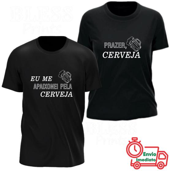 Imagem de KIT Casal Camiseta Engraçada (C3RV3JA) 100% algodão