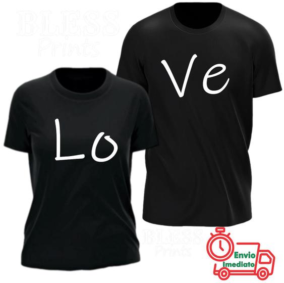 Imagem de KIT Casal Camiseta Engraçada (LOVE) 100% algodão